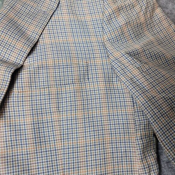Burberry London Mens 43 S Jacket Glen Check Orange 2 Button Single Vent Blazer - Picture 5 of 15